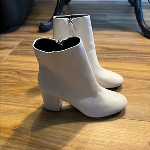 Elegant White/Cream Ankle Booties